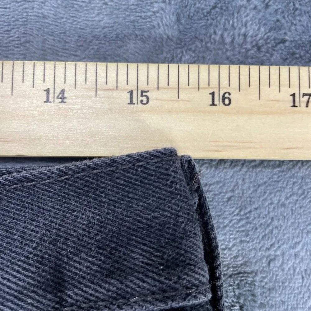 Levis 517 Bootcut Jeans Black 31x34 Fits 31x30 Raw Hem Cut Off Frayed Distressed